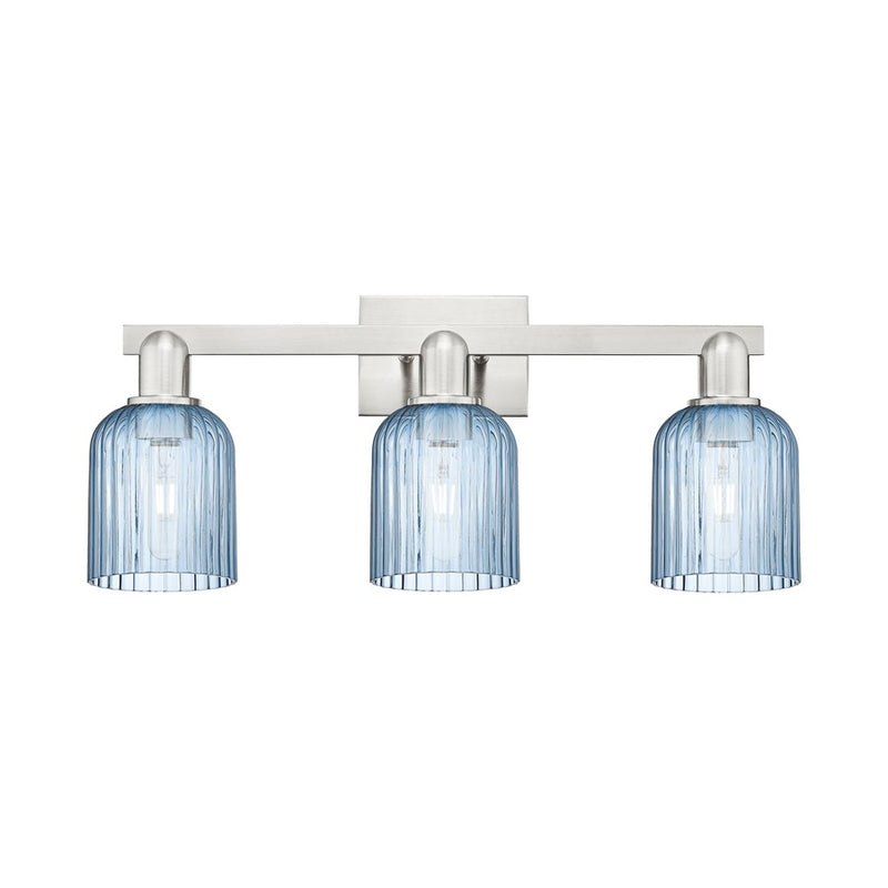 Innovations Bridal Veil 3Lt 24" Bath, Satin Nickel/Blue