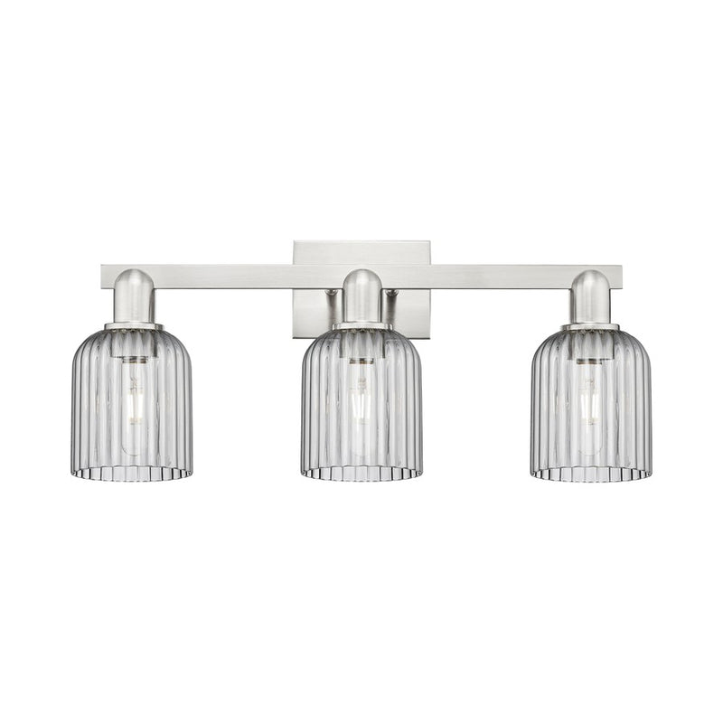 Innovations Bridal Veil 3Lt 24" Bath, Satin Nickel/Smoke