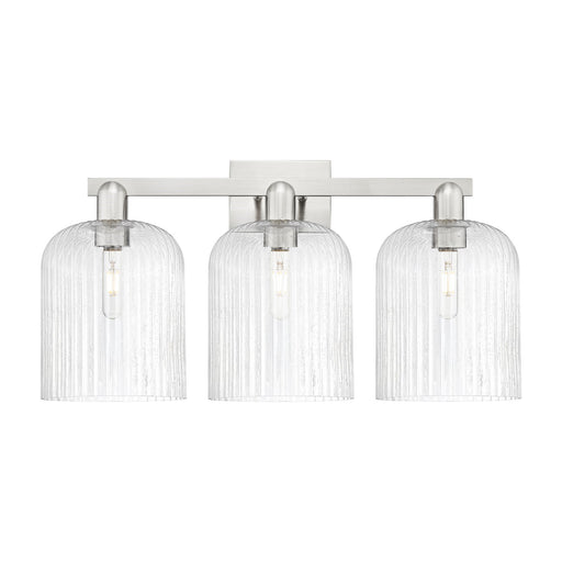 Innovations Bridal Veil 27in 3-Light Bath Vanity Light | Industrial Brushed Satin Nickel and Seedy Glass | Bathroom Vanity | Model 716-3W-SN-G559-8SDY