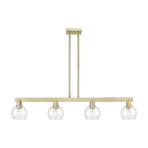 Innovations Athens 48.625in 4-Light Island Light | Industrial Antique Brass and Clear Glass | Kitchen Island & Dining Room | Model 716-4I-AB-G122-6