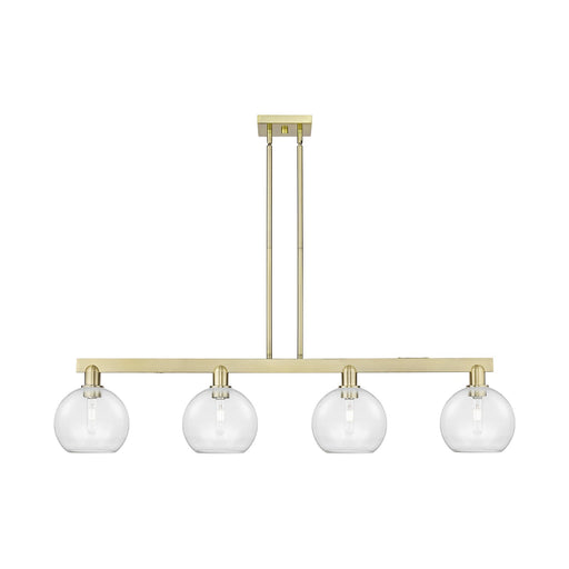 Innovations Athens 51in 4-Light Island Light | Industrial Antique Brass and Clear Glass | Kitchen Island & Dining Room | Model 716-4I-AB-G122-8