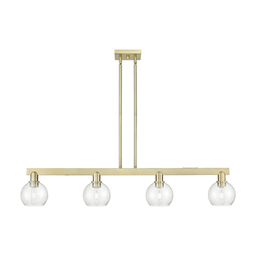 Innovations Athens 49in 4-Light Island Light | Industrial Antique Brass Steel and Seedy Glass | Kitchen Island & Dining Room | Model 716-4I-AB-G124-6