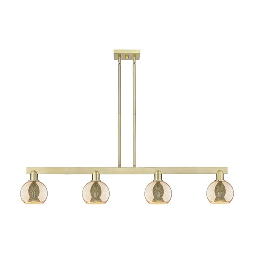Innovations Athens 49in 4-Light Island Light | Industrial Antique Brass and Mercury Glass | Kitchen Island & Dining Room | Model 716-4I-AB-G128-6
