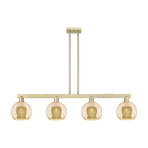Innovations Athens 51in 4-Light Island Light | Industrial Antique Brass and Mercury Glass | Kitchen Island & Dining Room | Model 716-4I-AB-G128-8