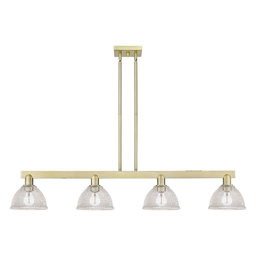 Innovations Arietta 51in 4-Light Island Light | Industrial Antique Brass and Clear Glass | Kitchen Island & Dining Room | Model 716-4I-AB-G422