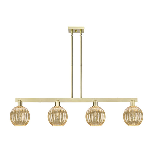 Innovations Preston 4Lt 48" Globe Stem Island Light, AB/MC - 716-4I-AB-G458-7ME