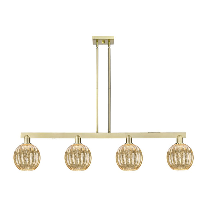 Innovations Preston 4Lt 48" Globe Stem Island Light, AB/MC - 716-4I-AB-G458-7ME