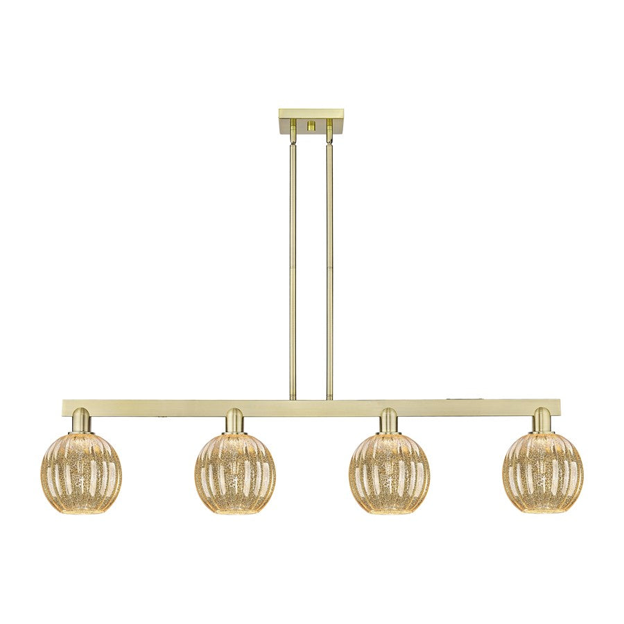 Innovations Preston 4Lt 48" Globe Stem Island Light, AB/MC - 716-4I-AB-G458-7ME