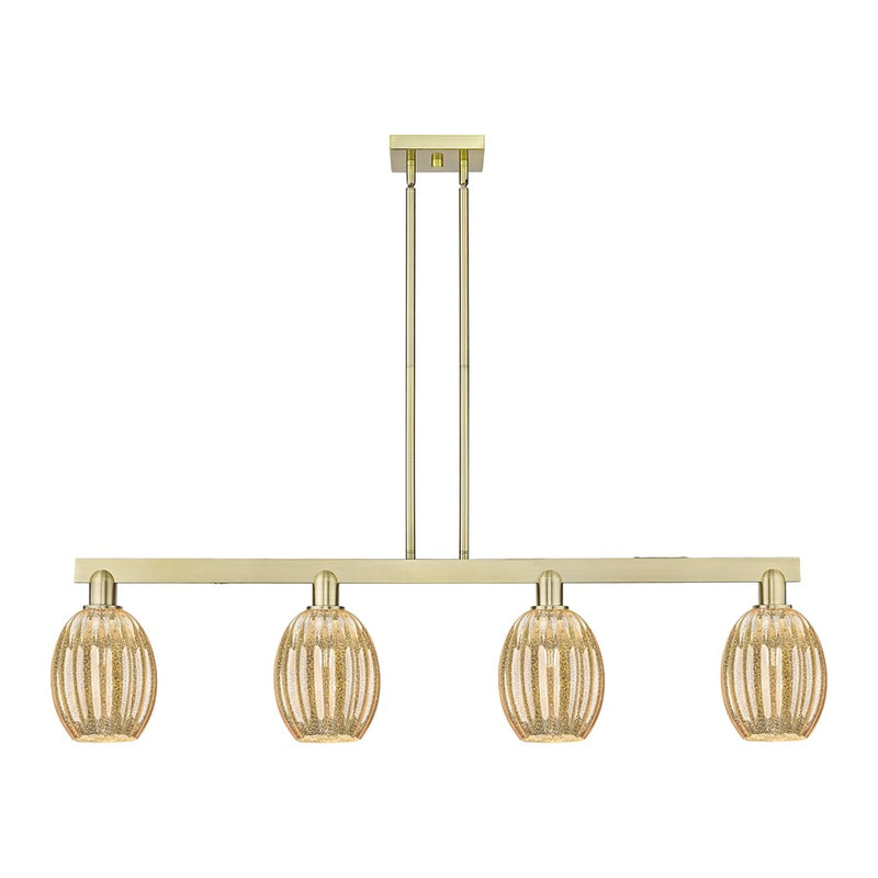 Innovations Preston 4Lt 48" Bell Stem Island Light, AB/MC - 716-4I-AB-G459-6ME