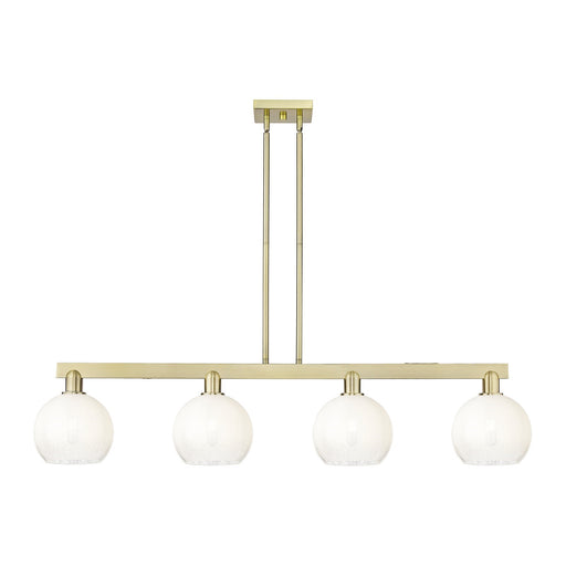 Innovations Brookhaven Globe 50.75in 4-Light Island Light | Industrial Antique Brass and Opal Glass | Kitchen Island | Model 716-4I-AB-G483-8OP