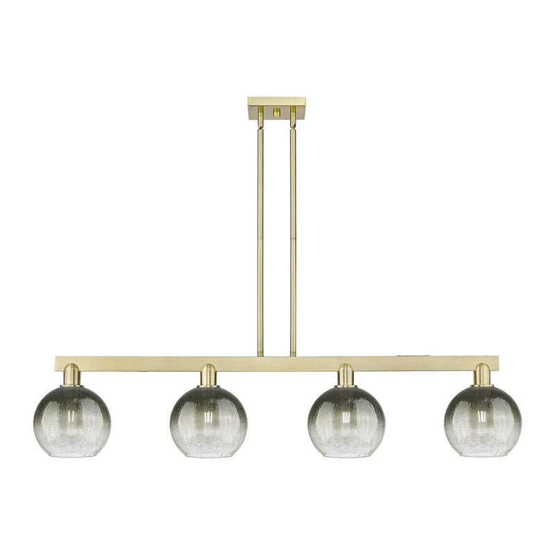 Innovations Brookhaven Globe 4Lt 48" Stem Island, AB/Slate - 716-4I-AB-G483-8SL