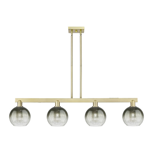 Innovations Brookhaven Globe 4Lt 48" Stem Island, AB/Slate - 716-4I-AB-G483-8SL