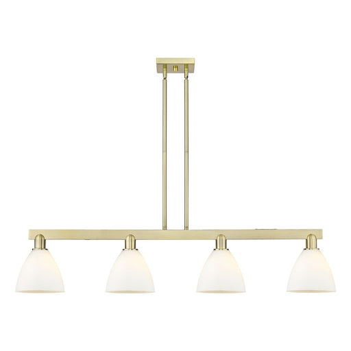 Innovations Bristol 50.25in 4-Light Island Light | Industrial Antique Brass and Matte White Glass | Kitchen Island & Dining Room | Model 716-4I-AB-GBD-751