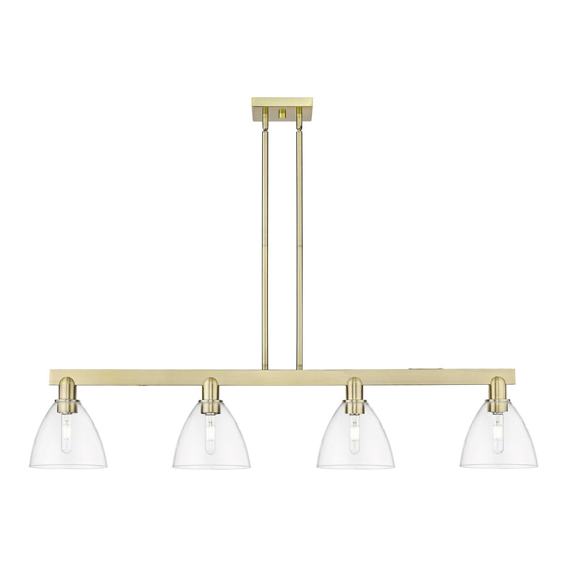 Innovations Bristol 50in 4-Light Island Light | Industrial Antique Brass and Clear Glass | Kitchen Island & Dining Room | Model 716-4I-AB-GBD-752