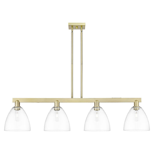 Innovations Bristol 52in 4-Light Island Light | Industrial Antique Brass Steel and Clear Glass | Kitchen Island | Model 716-4I-AB-GBD-92