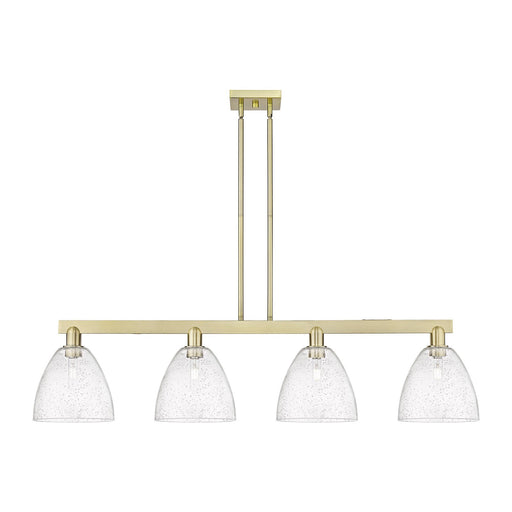 Innovations Bristol 52in 4-Light Island Light | Industrial Antique Brass and Seedy Glass | Kitchen Island & Dining Room | Model 716-4I-AB-GBD-94