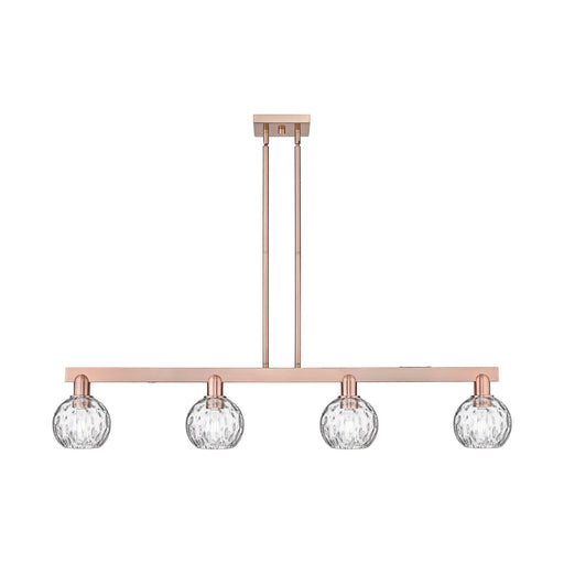 Innovations Athens Water Glass 49in 4-Light Island Light | Industrial Antique Copper and Clear Glass | Kitchen Island | Model 716-4I-AC-G1215-6