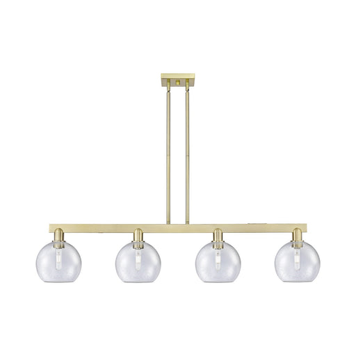 Innovations Athens 51in 4-Light Island Light | Industrial Antique Copper Steel and Seedy Glass | Kitchen Island & Dining Room | Model 716-4I-AC-G124-8