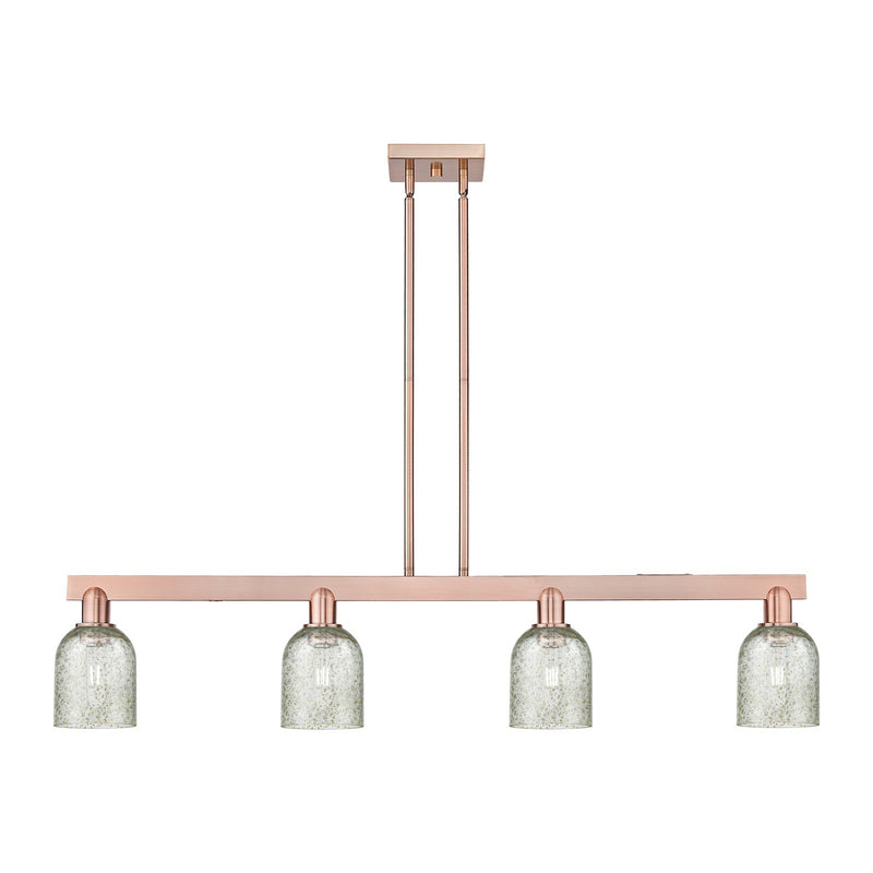 Innovations Caledonia 48in 4-Light Island Light | Industrial Antique Copper and Mica Glass | Kitchen Island & Dining Room | Model 716-4I-AC-G259