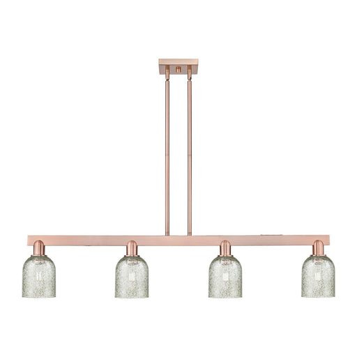 Innovations Caledonia 48in 4-Light Island Light | Industrial Antique Copper and Mica Glass | Kitchen Island & Dining Room | Model 716-4I-AC-G259