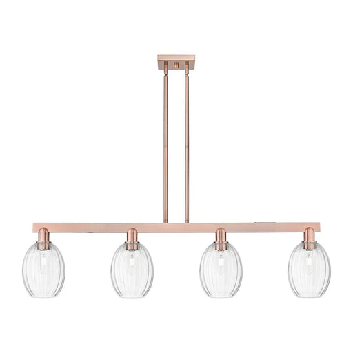 Innovations Preston 4Lt 48" Bell Stem Island, Copper/Clear - 716-4I-AC-G459-6CL