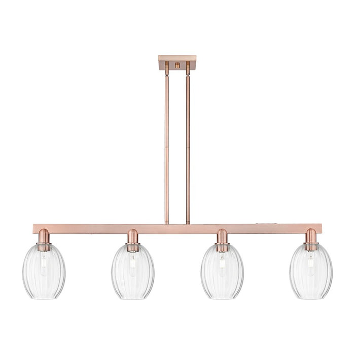 Innovations Preston 4Lt 48" Bell Stem Island, Copper/Clear - 716-4I-AC-G459-6CL
