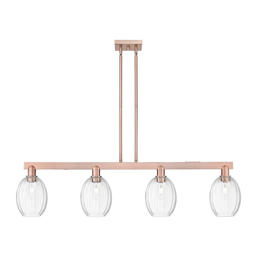 Innovations Preston 4Lt 48" Bell Stem Island, Copper/Clear - 716-4I-AC-G459-6CL