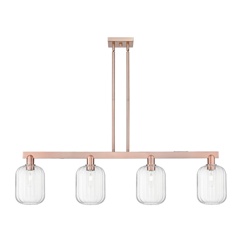 Innovations Preston 4Lt 48" Jar Stem Island Light, CP/Clear - 716-4I-AC-G460-7CL
