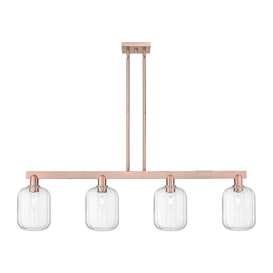 Innovations Preston 4Lt 48" Jar Stem Island Light, CP/Clear - 716-4I-AC-G460-7CL
