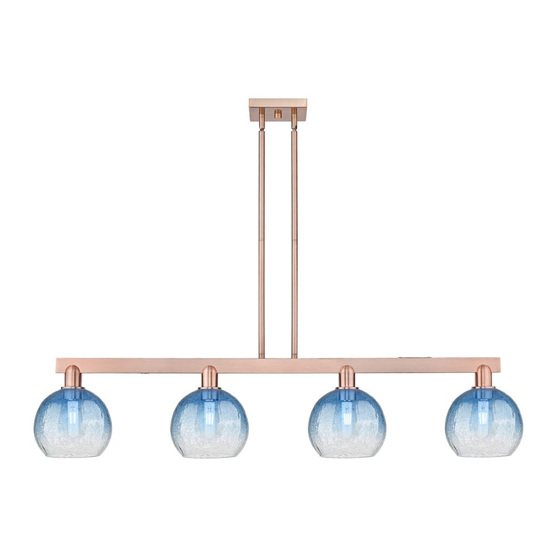Innovations Brookhaven Globe 4Lt 48" Stem Island, Copper/SB - 716-4I-AC-G483-8SB
