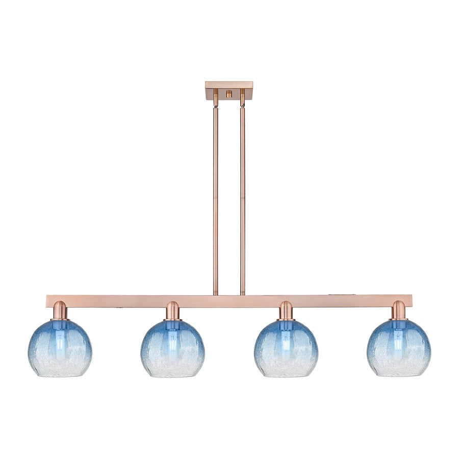 Innovations Brookhaven Globe 4Lt 48" Stem Island, Copper/SB - 716-4I-AC-G483-8SB