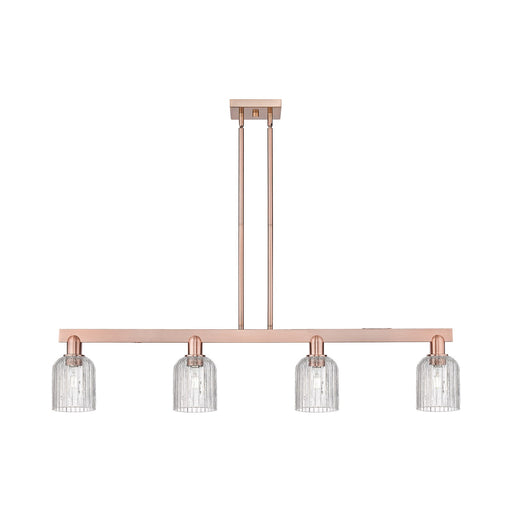 Innovations Bridal Veil 48in 4-Light Island Light | Industrial Antique Copper Steel and Clear Ribbed Glass | Kitchen Island & | Model 716-4I-AC-G559-5CL