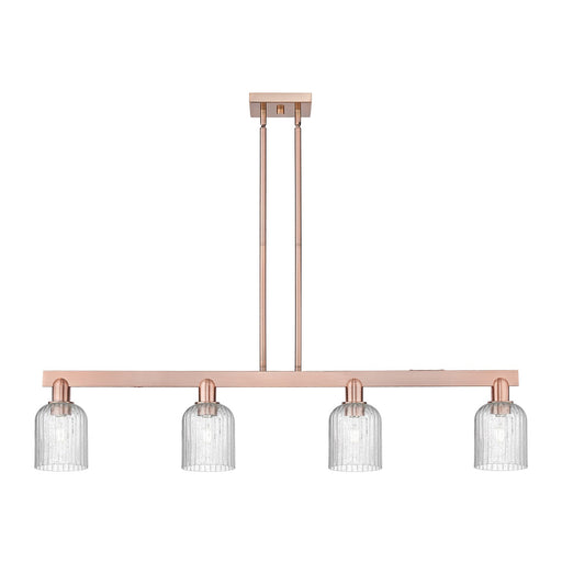 Innovations Bridal Veil 48in 4-Light Island Light | Industrial Antique Copper Steel and Seedy Glass | Kitchen Island & Dining | Model 716-4I-AC-G559-5SDY