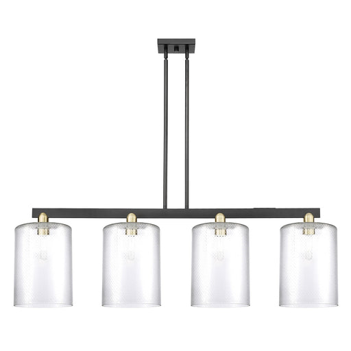 Innovations Cobbleskill 52in 4-Light Island Light | Industrial Black Antique Brass and Clear Glass | Kitchen Island & Dining | Model 716-4I-BAB-G112-L