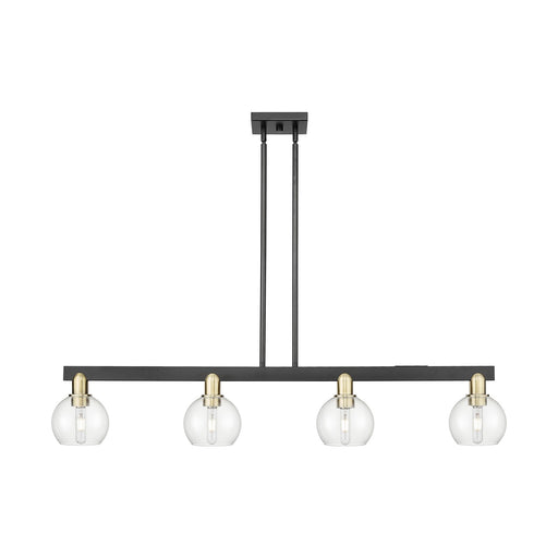 Innovations Athens 49in 4-Light Island Light | Industrial Black Antique Brass and Clear Glass | Kitchen Island & Dining Room | Model 716-4I-BAB-G122-6