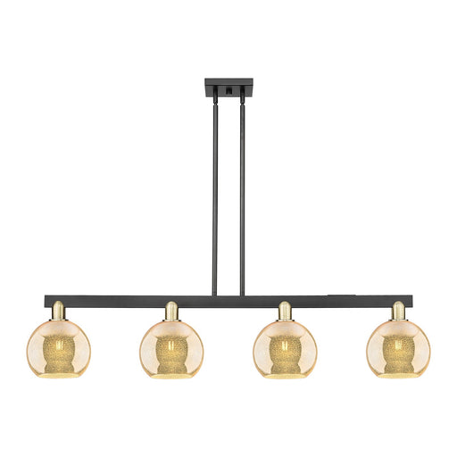 Innovations Athens 51in 4-Light Island Light | Industrial Black Antique Brass and Mercury Glass | Kitchen Island & Dining Room | Model 716-4I-BAB-G128-8