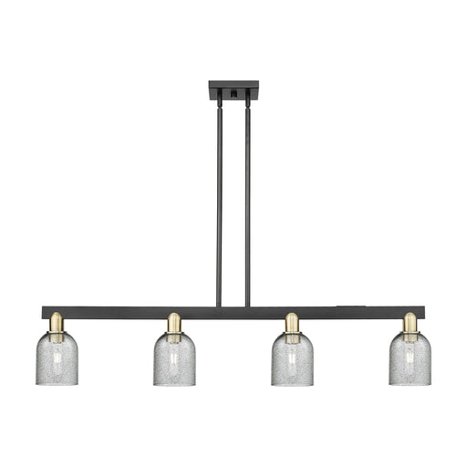 Innovations Caledonia 48in 4-Light Island Light | Industrial Black Antique Brass and Charcoal Glass | Kitchen Island & Dining Room | Model 716-4I-BAB-G257