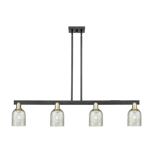 Innovations Caledonia 48in 4-Light Island Light | Industrial Black Antique Brass and Mica Glass | Kitchen Island & Dining Room | Model 716-4I-BAB-G259