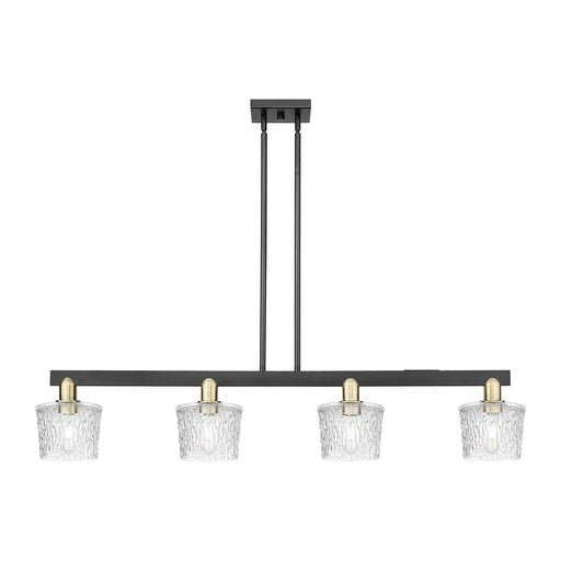 Innovations Niagara 49in 4-Light Island Light | Industrial Black Antique Brass and Clear Glass | Kitchen Island & Dining Room | Model 716-4I-BAB-G402
