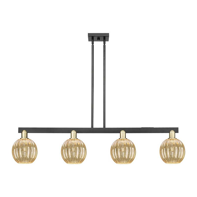 Innovations Preston 4Lt 48" Globe Stem Island, BKS/MC - 716-4I-BAB-G458-7ME