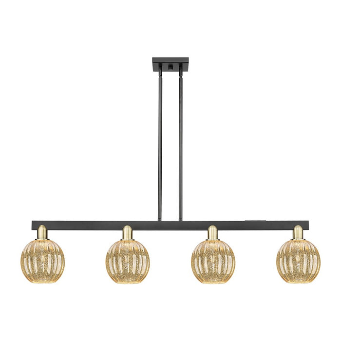 Innovations Preston 4Lt 48" Globe Stem Island, BKS/MC - 716-4I-BAB-G458-7ME