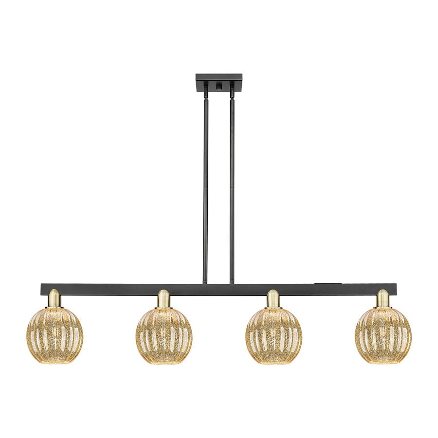 Innovations Preston 4Lt 48" Globe Stem Island, BKS/MC - 716-4I-BAB-G458-7ME