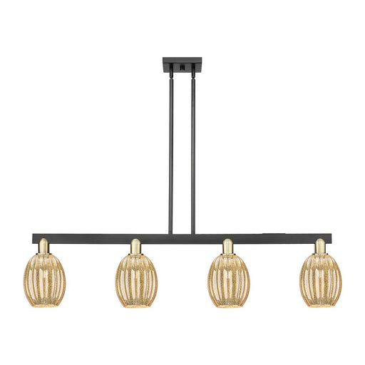 Innovations Preston 4Lt 48" Bell Stem Island Light, BKS/MC - 716-4I-BAB-G459-6ME