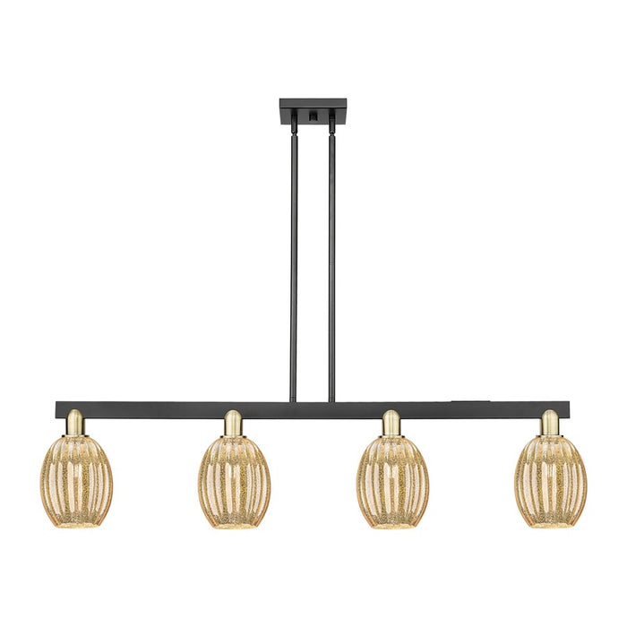Innovations Preston 4Lt 48" Bell Stem Island Light, BKS/MC - 716-4I-BAB-G459-6ME
