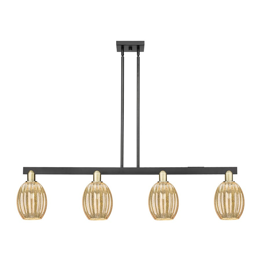 Innovations Preston 4Lt 48" Bell Stem Island Light, BKS/MC - 716-4I-BAB-G459-6ME