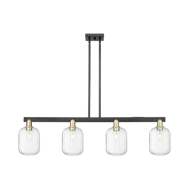 Innovations Preston 4Lt 48" Jar Stem Island Light, BKS/CL - 716-4I-BAB-G460-7CL