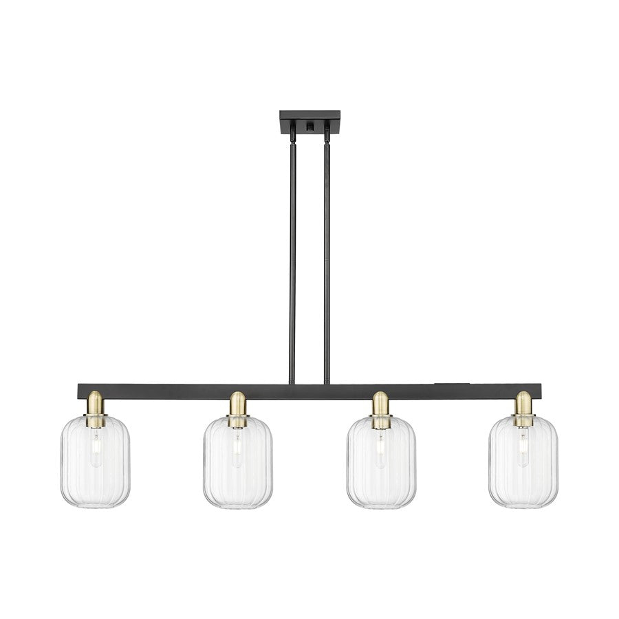 Innovations Preston 4Lt 48" Jar Stem Island Light, BKS/CL - 716-4I-BAB-G460-7CL