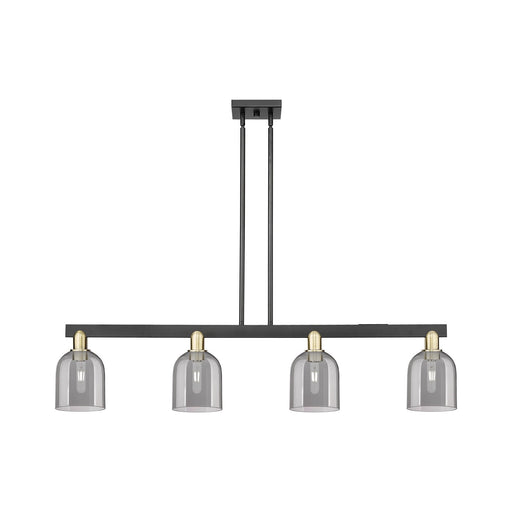 Innovations Bella 48in 4-Light Island Light | Industrial Black Antique Brass and Light Smoke Glass | Kitchen Island & Dining | Model 716-4I-BAB-G558-6SM