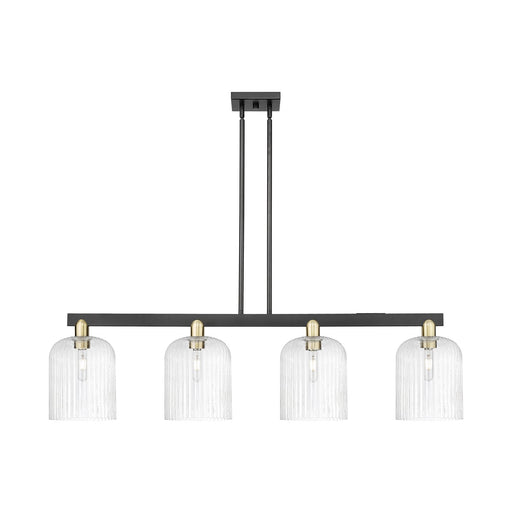 Innovations Bridal Veil 51in 4-Light Island Light | Industrial Black Antique Brass and Seedy Glass | Kitchen Island & Dining | Model 716-4I-BAB-G559-8SDY