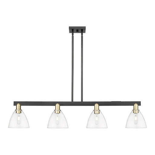 Innovations Bristol 50in 4-Light Island Light | Industrial Black Antique Brass and Clear Glass | Kitchen Island & Dining Room | Model 716-4I-BAB-GBD-752